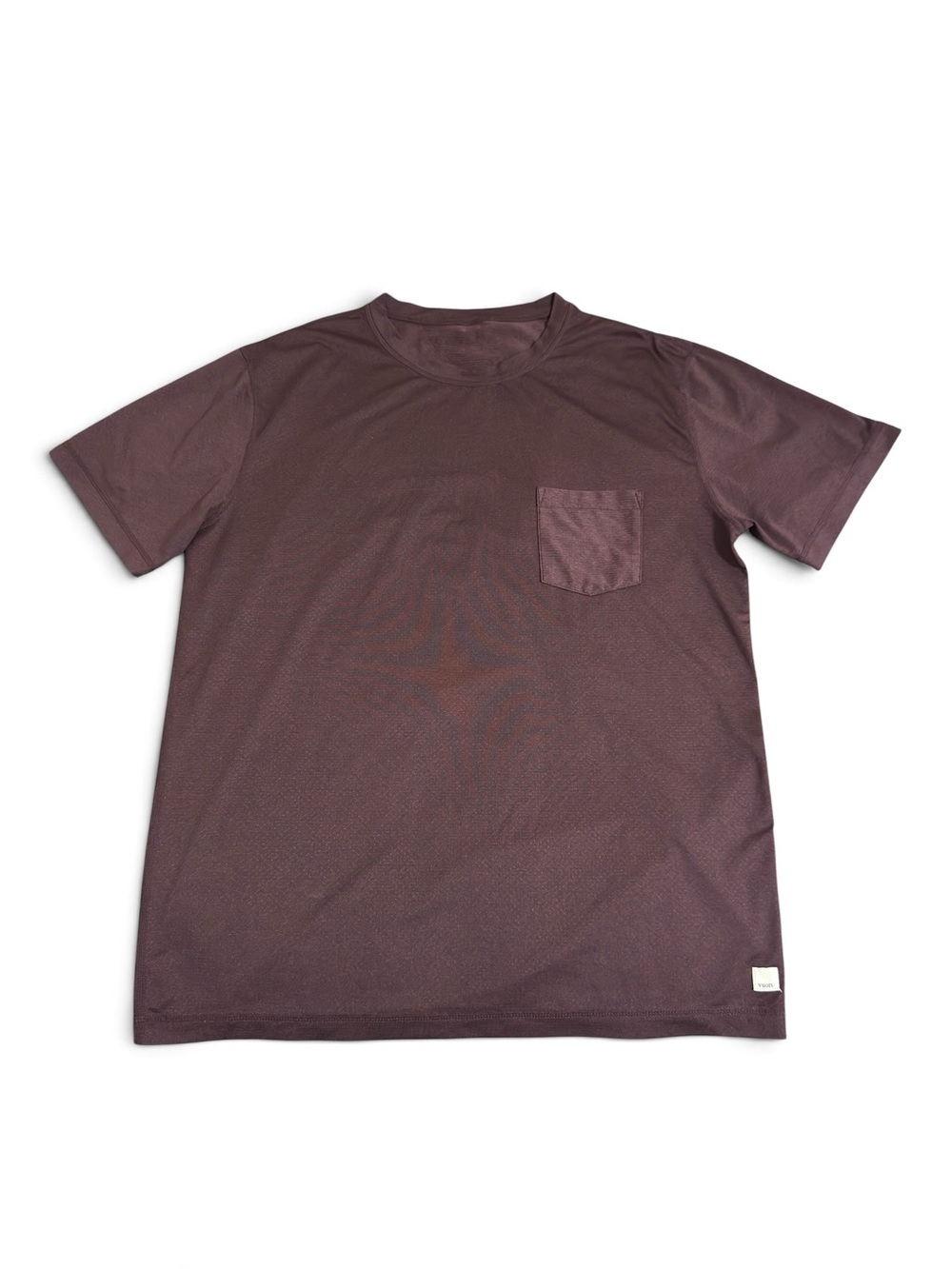 Vuori Mens Large Performance Pocket Tee Shirt Burgundy Red